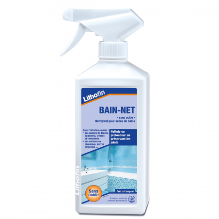Lithofin Bain-Net sans acide Spray 500 ml - Entretien salles de bains