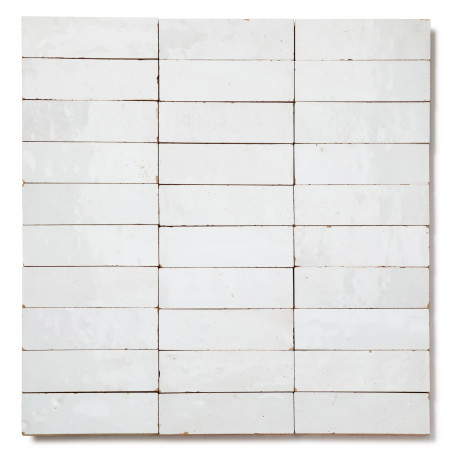 Carrelage Zellige Marocain Blanc Neige 3x10 cm