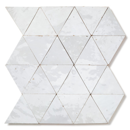 Carrelage Zellige Marocain Blanc Neige Triangle grand 10 cm