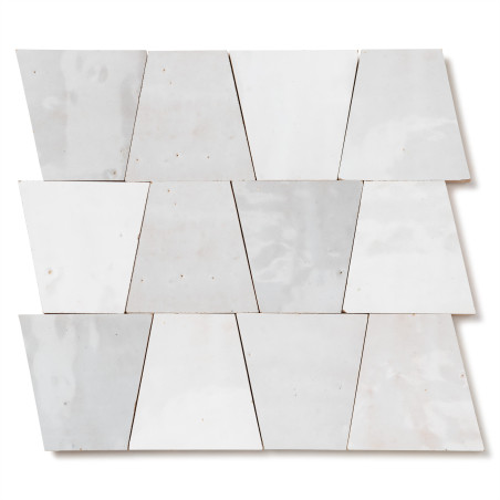 Carrelage Zellige Marocain Blanc Fes Trapèze 10x10x7 cm