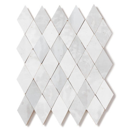 Carrelage Zellige Marocain Blanc Fes Losange 5,5x10 cm