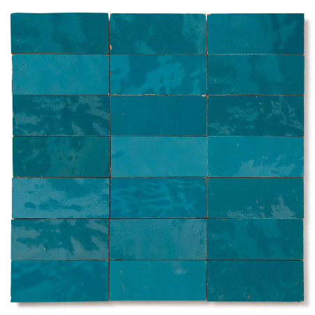 Carrelage Zellige Marocain Bleu Turquoise 4,2x10 cm