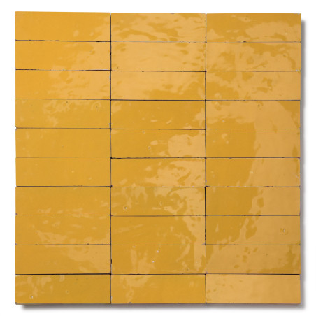 Carrelage Zellige Marocain Jaune Moutarde 3x10 cm