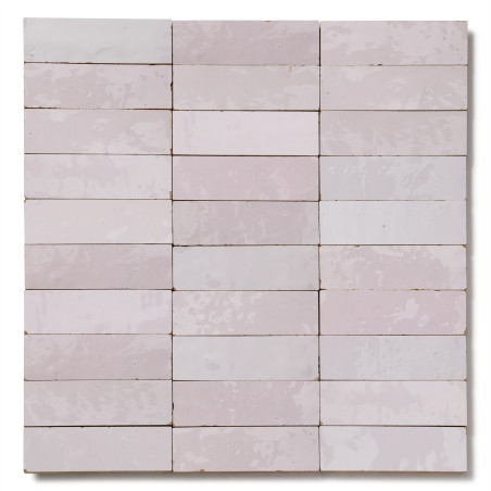 Carrelage Zellige Marocain Rose Pale 3x10 cm