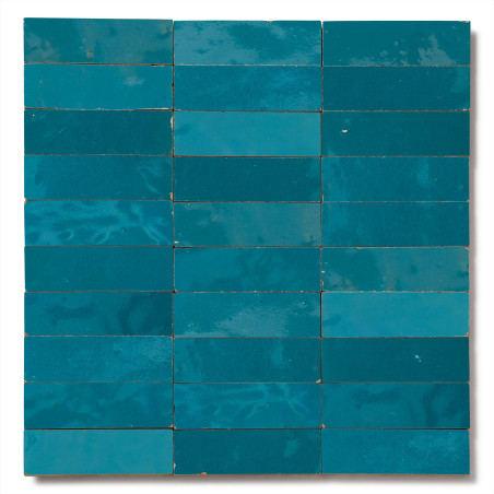 Carrelage Zellige Marocain Bleu Turquoise 3x10 cm