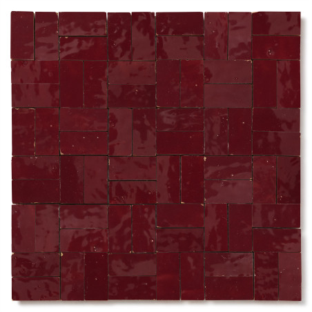 Carrelage Zellige Marocain Rouge Lie de vin 2,4x4,9 cm