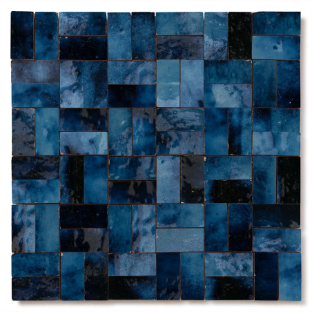 Carrelage Zellige Marocain Bleu Magique 2,4x4,9 cm