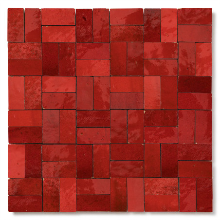 Carrelage Zellige Marocain Rouge Pétillant 2,4x4,9 cm