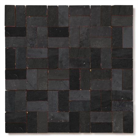 Carrelage Zellige Marocain Noir Carbone 2,4x4,9 cm