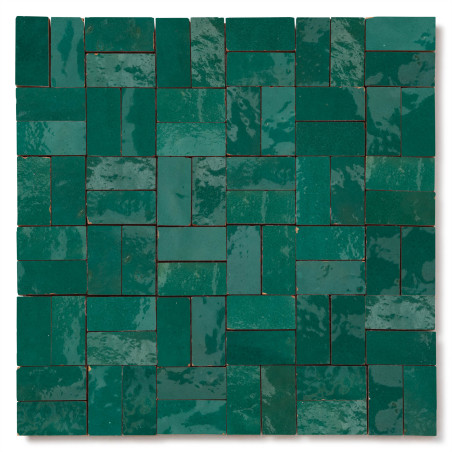 Carrelage Zellige Marocain Vert Emeraude 2,4x4,9 cm