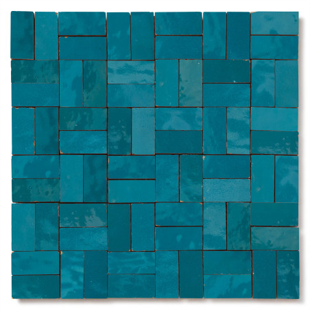 Carrelage Zellige Marocain Bleu Turquoise 2,4x4,9 cm