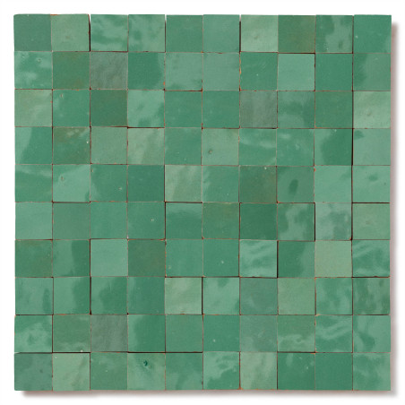 Carrelage Zellige Marocain Vert d'eau 3x3 cm