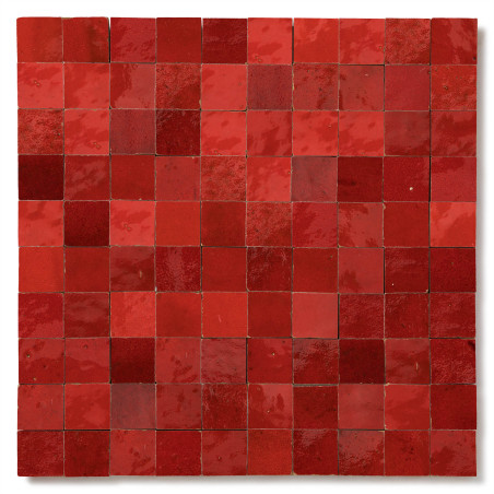 Carrelage Zellige Marocain Rouge Pétillant 3x3 cm