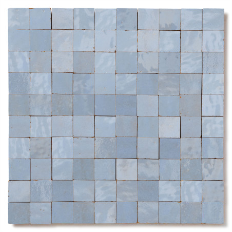 Carrelage Zellige Marocain Bleu Gustavien 3x3 cm