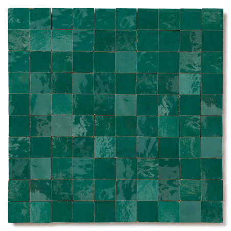 Carrelage Zellige Marocain Vert Emeraude 3x3 cm