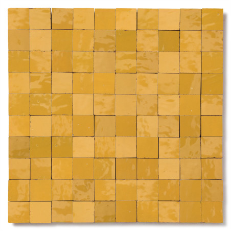 Carrelage Zellige Marocain Jaune Moutarde 3x3 cm