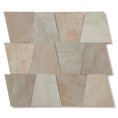 Carrelage Zellige Marocain Gris Beige Trapèze 10x10x7 cm