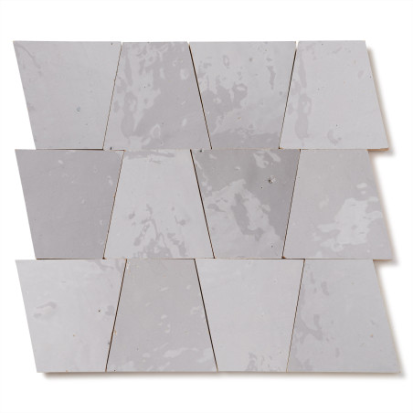 Carrelage Zellige Marocain Gris Clair Trapèze 10x10x7 cm