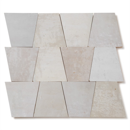 Carrelage Zellige Marocain Blanc Oukaimeden Trapèze 10x10x7 cm