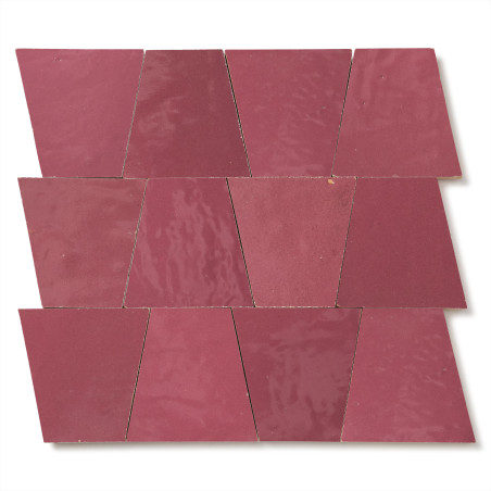 Carrelage Zellige Marocain Rose Ancien Trapèze 10x10x7 cm