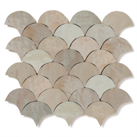 Carrelage Zellige Marocain Gris Beige Ecaille petit 7,8x9,8 cm