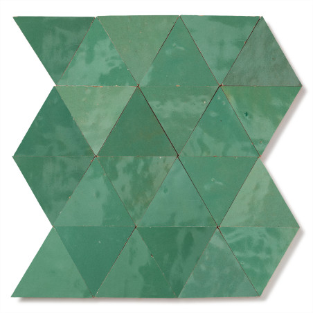 Carrelage Zellige Marocain Vert d'eau Triangle grand 10 cm