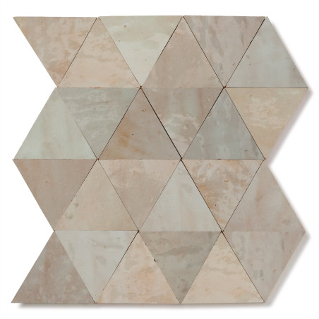 Carrelage Zellige Marocain Gris Beige Triangle grand 10 cm