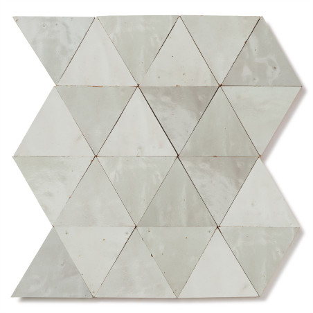 Carrelage Zellige Marocain Gris Cielo Triangle grand 10 cm