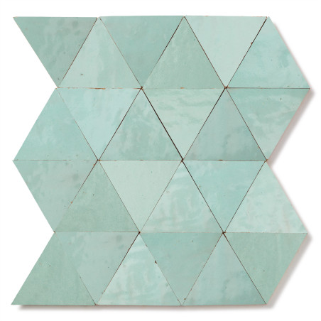 Carrelage Zellige Marocain Bleu Iceberg Triangle grand 10 cm