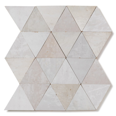 Carrelage Zellige Marocain Blanc Oukaimeden Triangle grand 10 cm