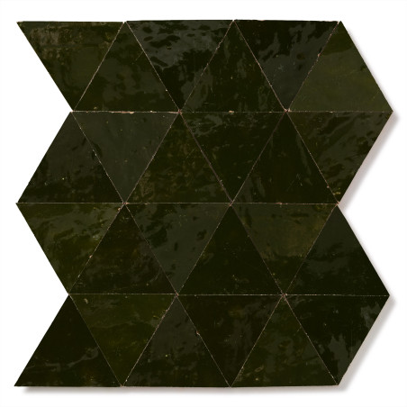 Carrelage Zellige Marocain Vert Empire Triangle grand 10 cm