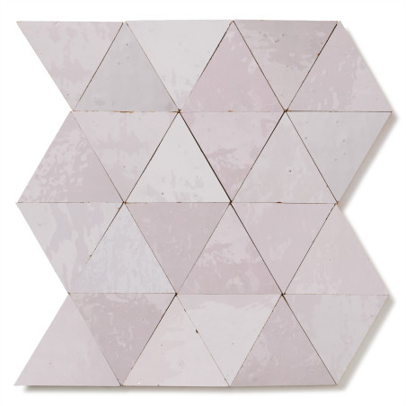 Carrelage Zellige Marocain Rose Pale Triangle grand 10 cm