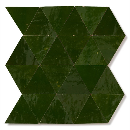 Carrelage Zellige Marocain Vert Impérial Triangle grand 10 cm
