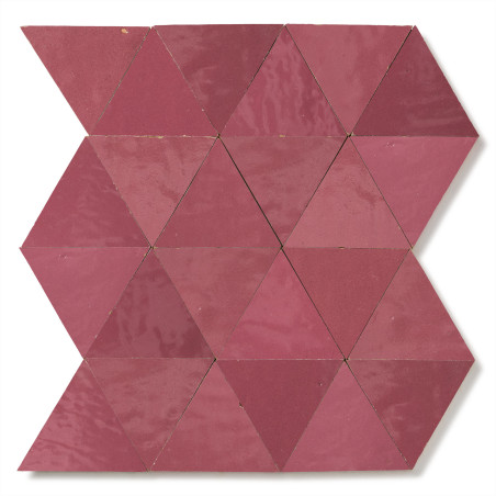 Carrelage Zellige Marocain Rose Ancien Triangle grand 10 cm