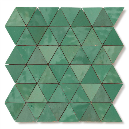 Carrelage Zellige Marocain Vert d'eau Triangle petit 4,9 cm