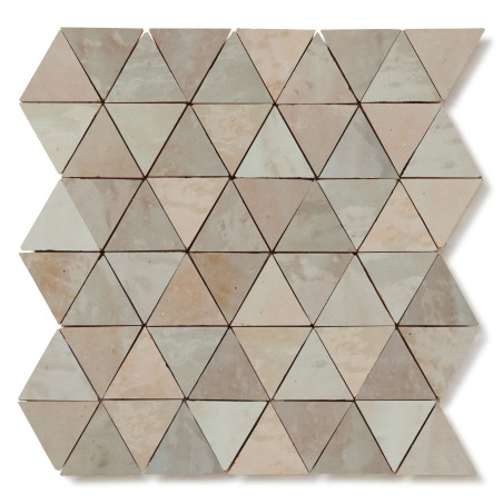 Carrelage Zellige Marocain Gris Beige Triangle petit 4,9 cm