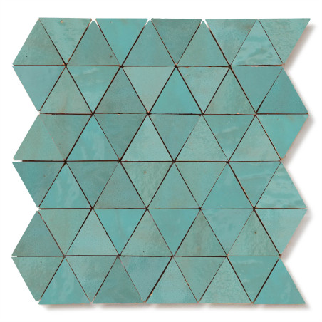 Carrelage Zellige Marocain Bleu Maldives Triangle petit 4,9 cm