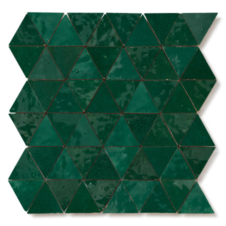 Carrelage Zellige Marocain Vert Menthe Triangle petit 4,9 cm