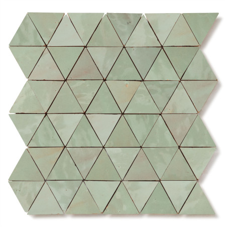 Carrelage Zellige Marocain Vert Tilleul Triangle petit 4,9 cm