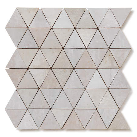 Carrelage Zellige Marocain Blanc Oukaimeden Triangle petit 4,9 cm