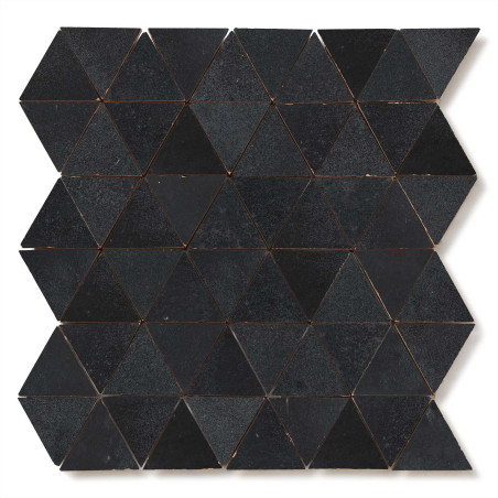 Carrelage Zellige Marocain Noir Métal Triangle petit 4,9 cm