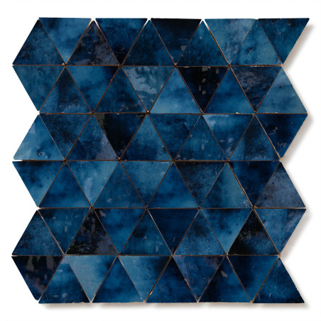 Carrelage Zellige Marocain Bleu Magique Triangle petit 4,9 cm