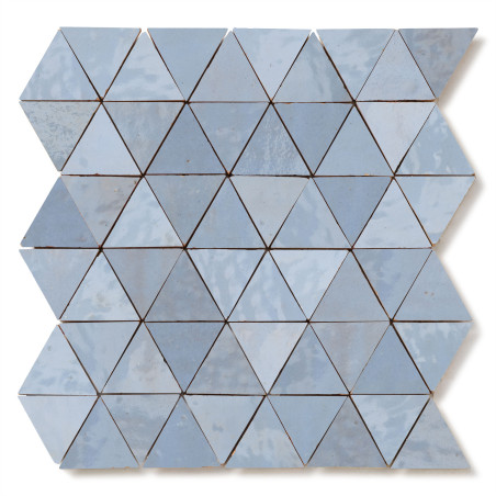 Carrelage Zellige Marocain Bleu Gustavien Triangle petit 4,9 cm