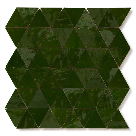 Carrelage Zellige Marocain Vert Impérial Triangle petit 4,9 cm