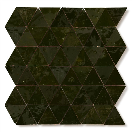 Carrelage Zellige Marocain Vert Empire Triangle petit 4,9 cm