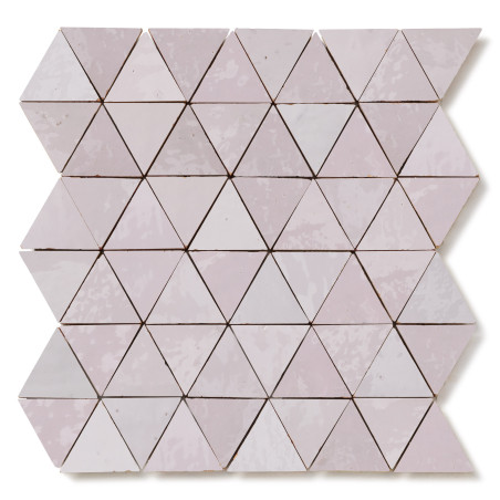 Carrelage Zellige Marocain Rose Pale Triangle petit 4,9 cm