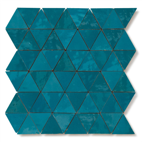 Carrelage Zellige Marocain Bleu Turquoise Triangle petit 4,9 cm