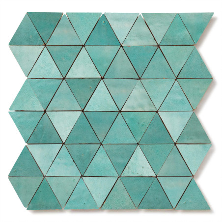 Carrelage Zellige Marocain Vert Pacifique Triangle petit 4,9 cm