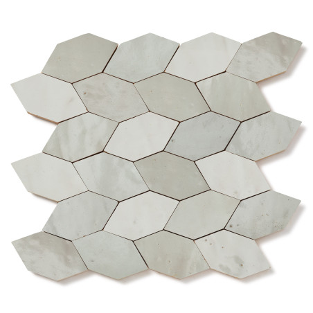 Carrelage Zellige Marocain Gris Cielo Navette 4,9x10 cm