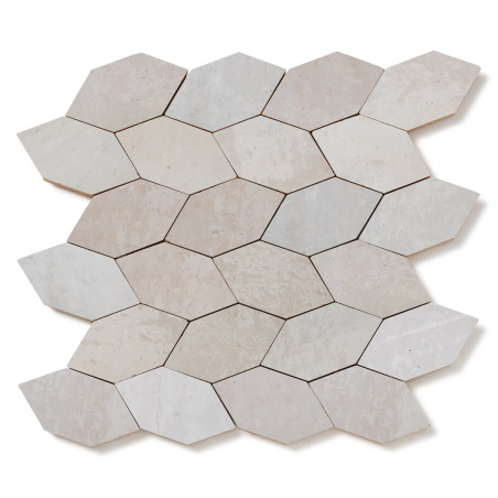 Carrelage Zellige Marocain Blanc Oukaimeden Navette 4,9x10 cm